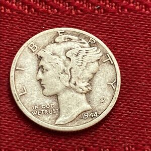 Vintage 1944D Mercury Dime 90% SILVER